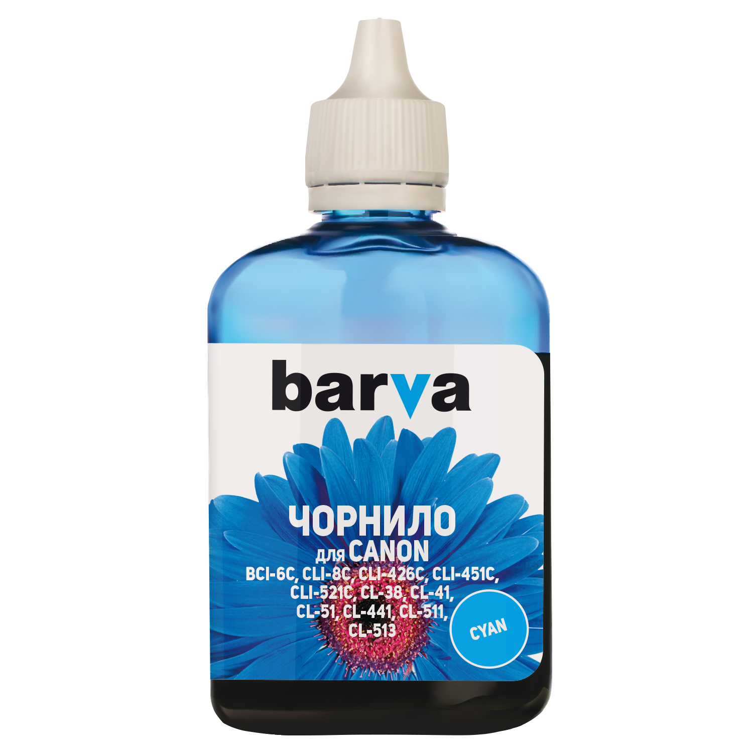 ЧЕРНИЛА BARVA CANON CLI-521/CL-511 (MG2140/MP230/MP250/MP280) CYAN 90 г (C521-286)