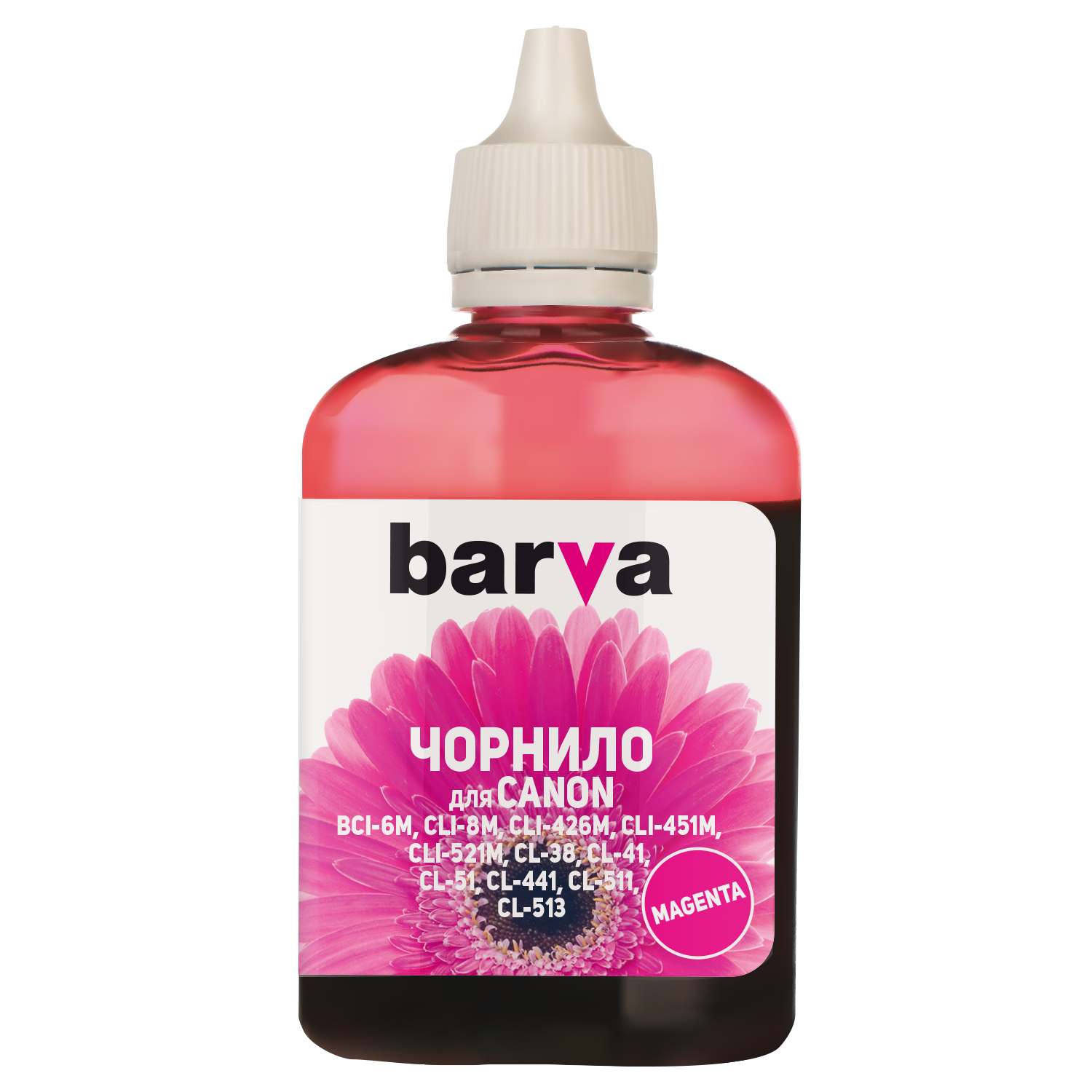 ЧЕРНИЛА BARVA CANON CLI-521/CL-511 (MG2140/MP230/MP250/MP280) MAGENTA 90 г (C521-287)