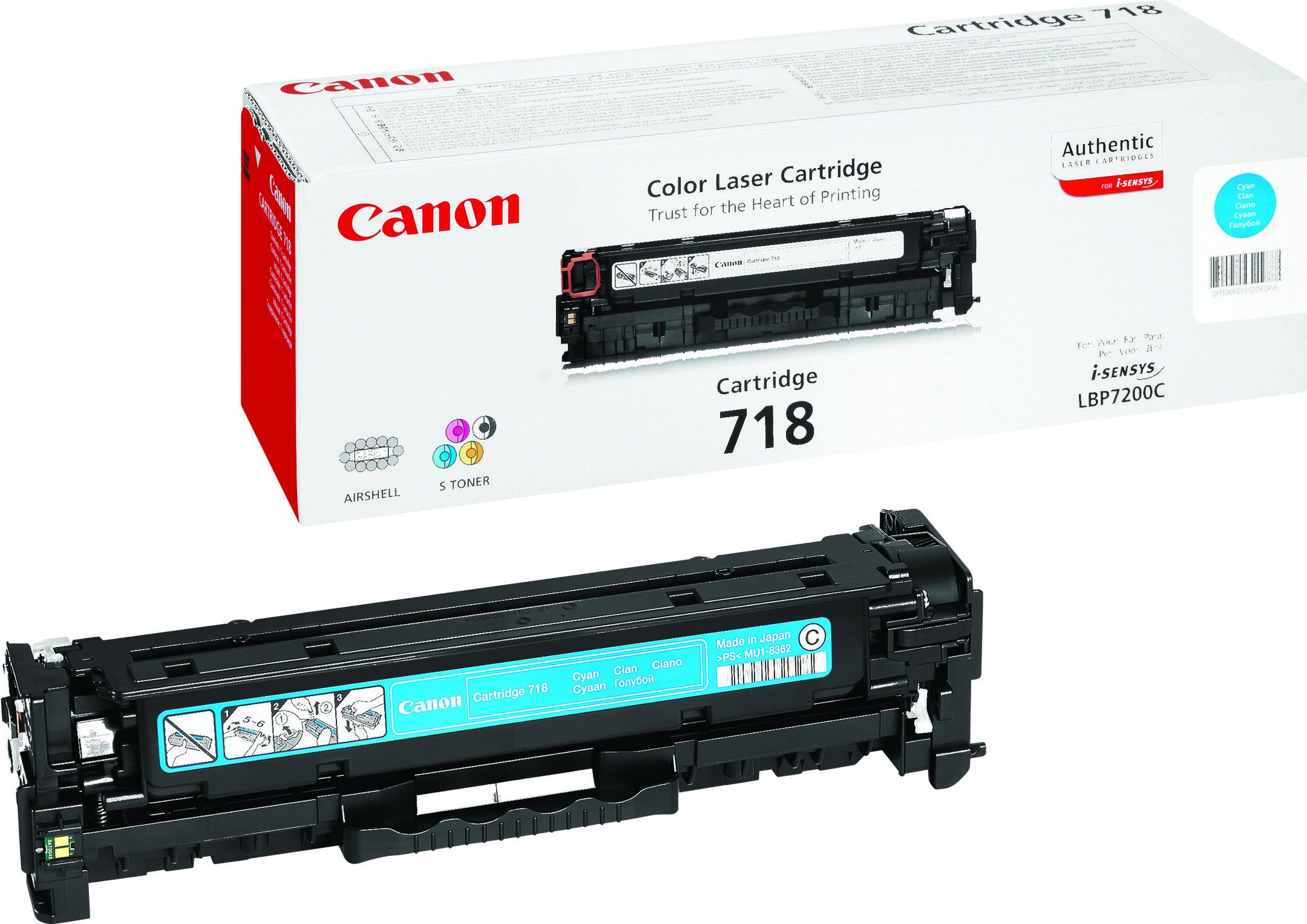 Заправка картриджа Canon 718 Cyan  для принтера LВP-7200CDN, LBP7210Сdn, LBP7660Сdn, LBР7680Cx, МF8330Cdn, МF8340Сdn, MF8350Сdn, MF8360Сdn, МF8380Cdw, MF8540Сdn, MF8550Сdn