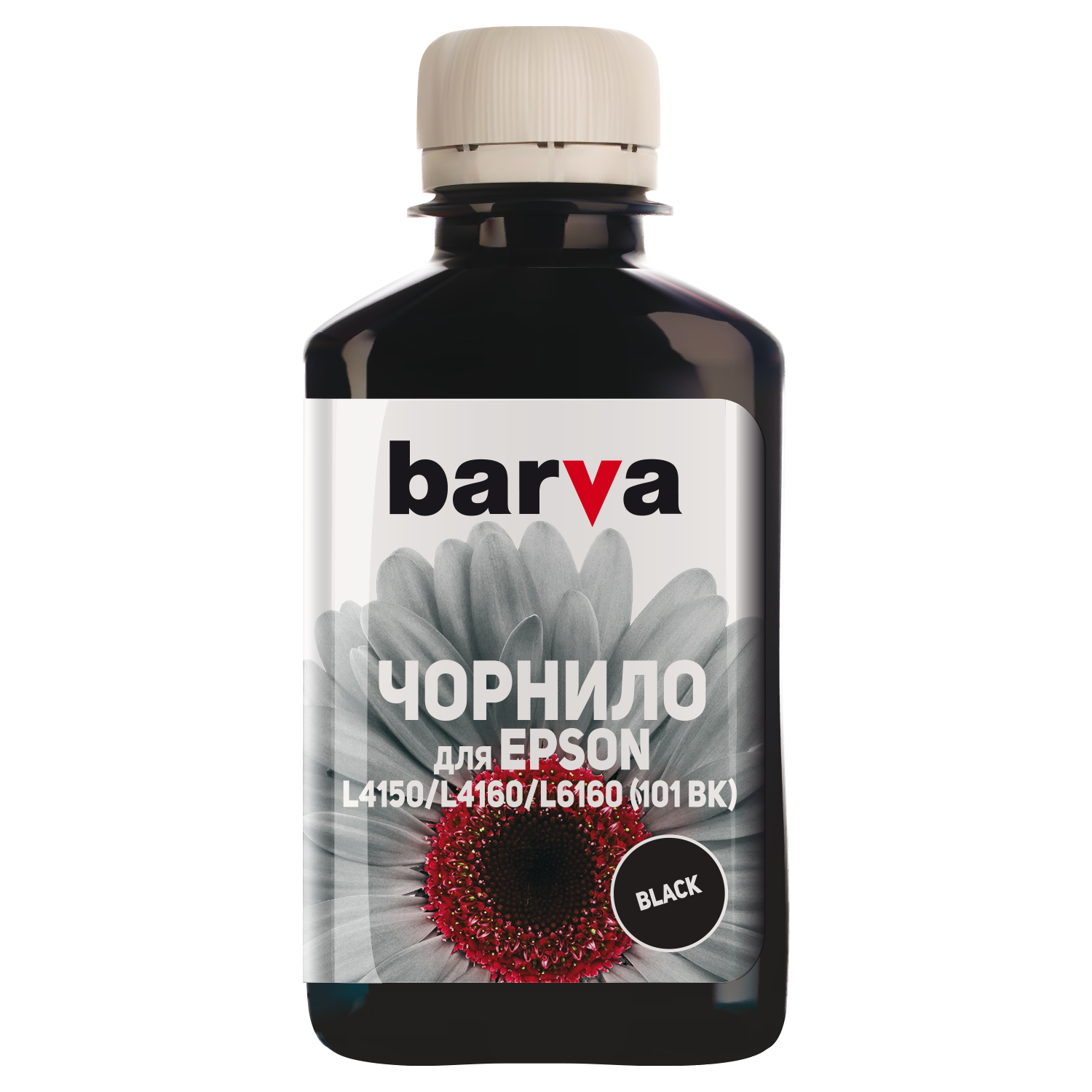 ЧЕРНИЛА BARVA ДЛЯ ФАБРИК ПЕЧАТИ EPSON L4150/L4160 (101 BK) BLACK 180 мл (ПИГМЕНТ) (E101-603)