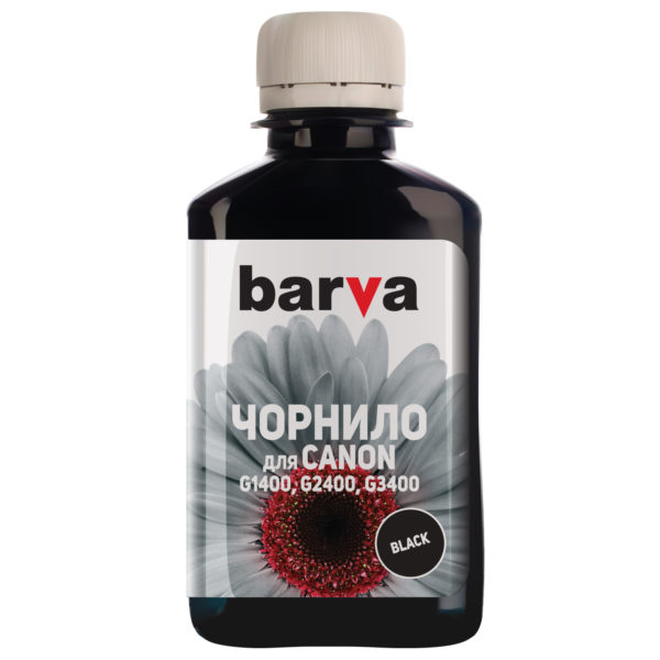 ЧЕРНИЛА BARVA ДЛЯ серии G CANON PIXMA G1400/G2400/G3400 (GI-490 BK) BLACK 180 г ПИГМЕНТ (G490-503)