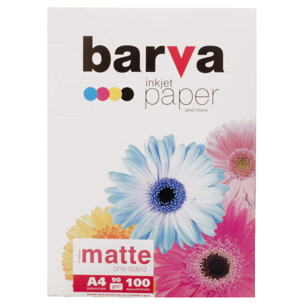 БУМАГА BARVA Матовая 90 г/м2 А4 100 л (IP-A090-001)