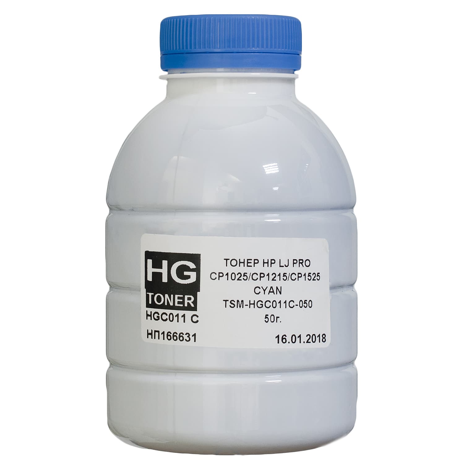 ТОНЕР HP LJ PRO CP1025/CP1215/CP1525 CYAN ФЛАКОН 50 г (HGC011 C) (TSM-HGC011C-050) HG toner